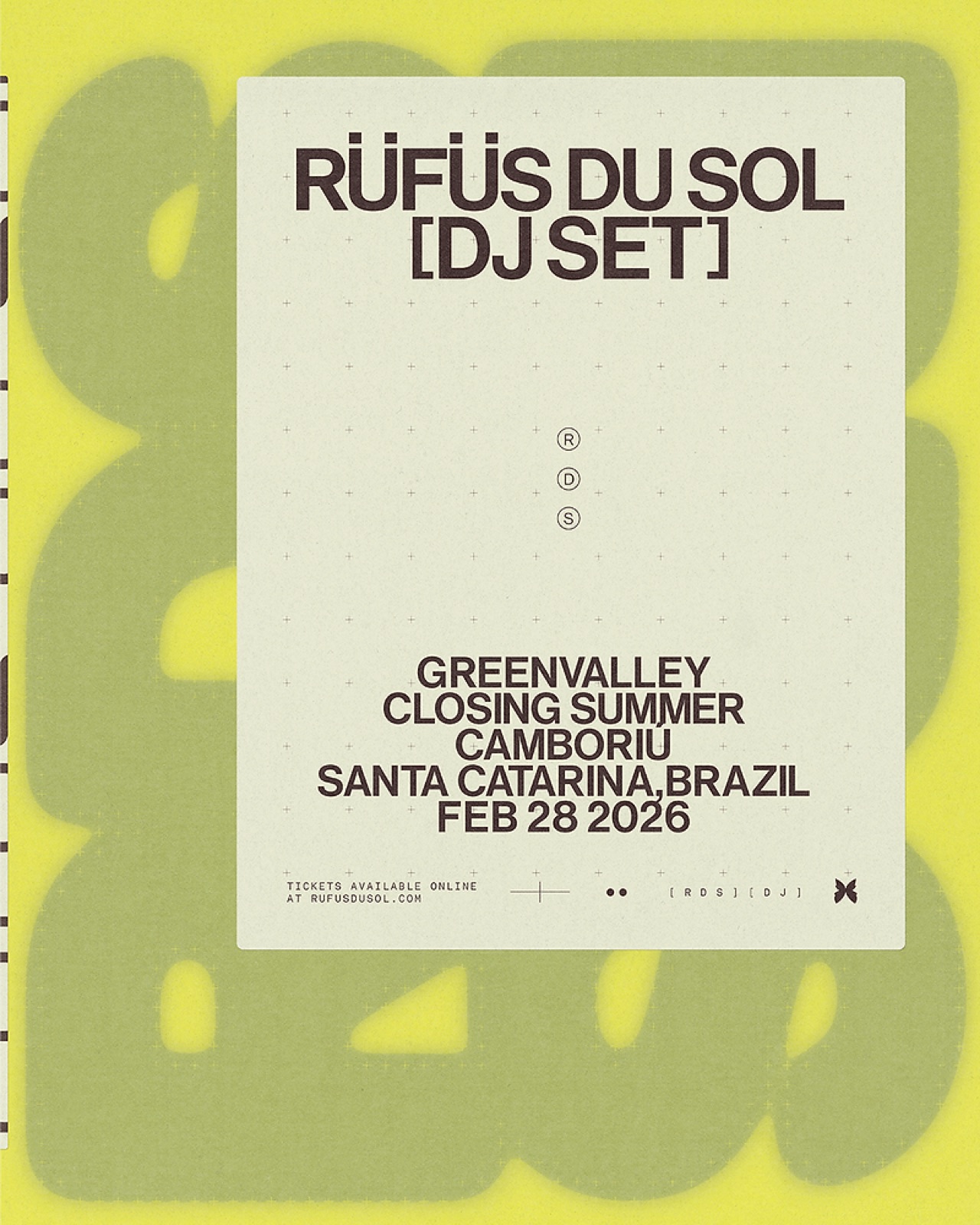Flyer · 2026 — Greenvalley Closing Summer 2026 — RÜFÜS DU SOL (DJ Set)