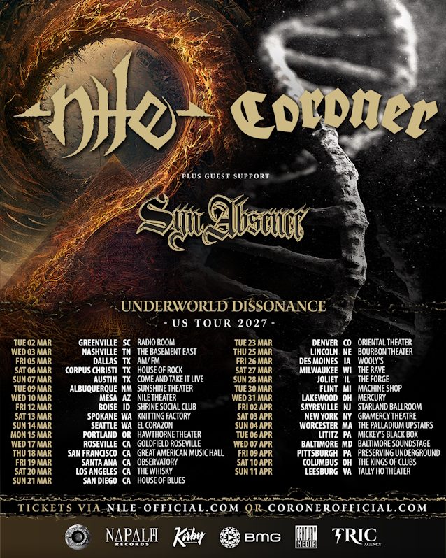 Imagen de la fuente — Nile + Coroner – Underworld Dissonance Tour