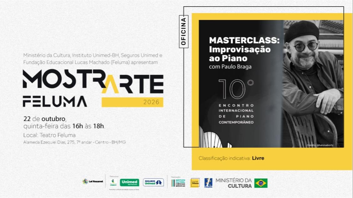 Imagem da fonte — MostrArte Feluma - MASTERCLASS: Improvisação ao Piano com Paulo Braga