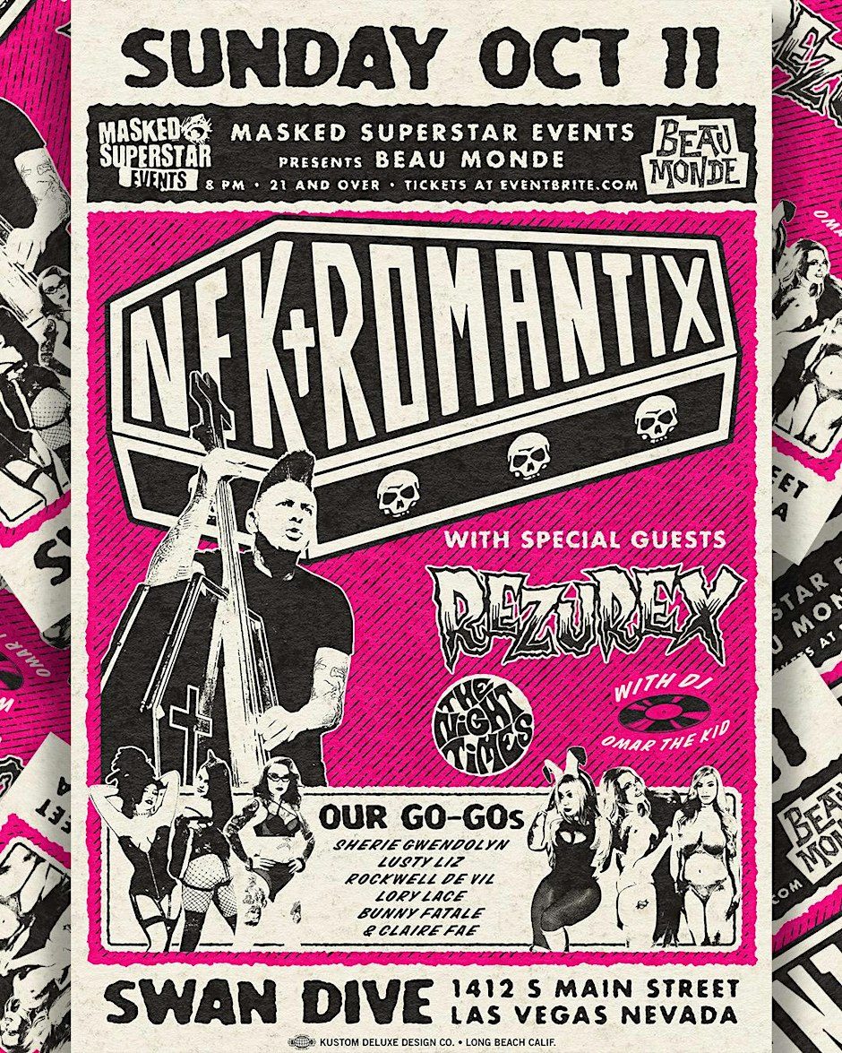 Imagem da fonte — Nekromantix, The Rezurex, Thee Landau Bars @ The Swan Dive LV