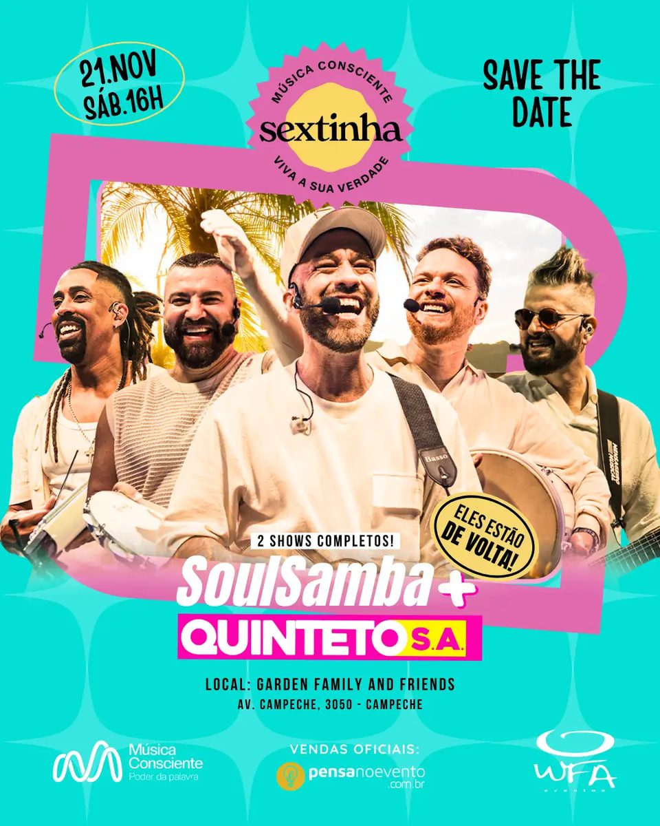 Bild der Quelle — Sextinha: SoulSamba + Quinteto S/A no Garden!