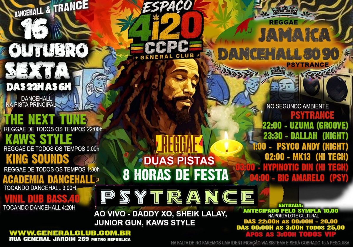 Bild der Quelle — CCPC SEXTA 16/10 - 8 HORAS DE FESTA - DANCEHALL JAMAICA 80 90 e PSYTRANCE - das 22h as 6H