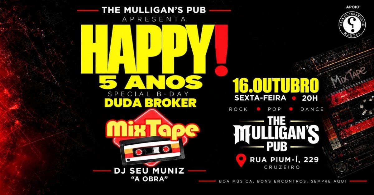 출처 이미지 — FESTA HAPPY 05 ANOS + MIXTAPE + SEU MINIZ