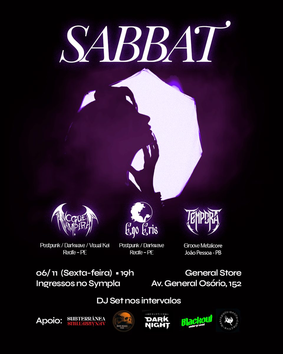 Imagem da fonte — SABBAT: Ego Eris + Vogue Vampira + Tempora em JOÃO PESSOA