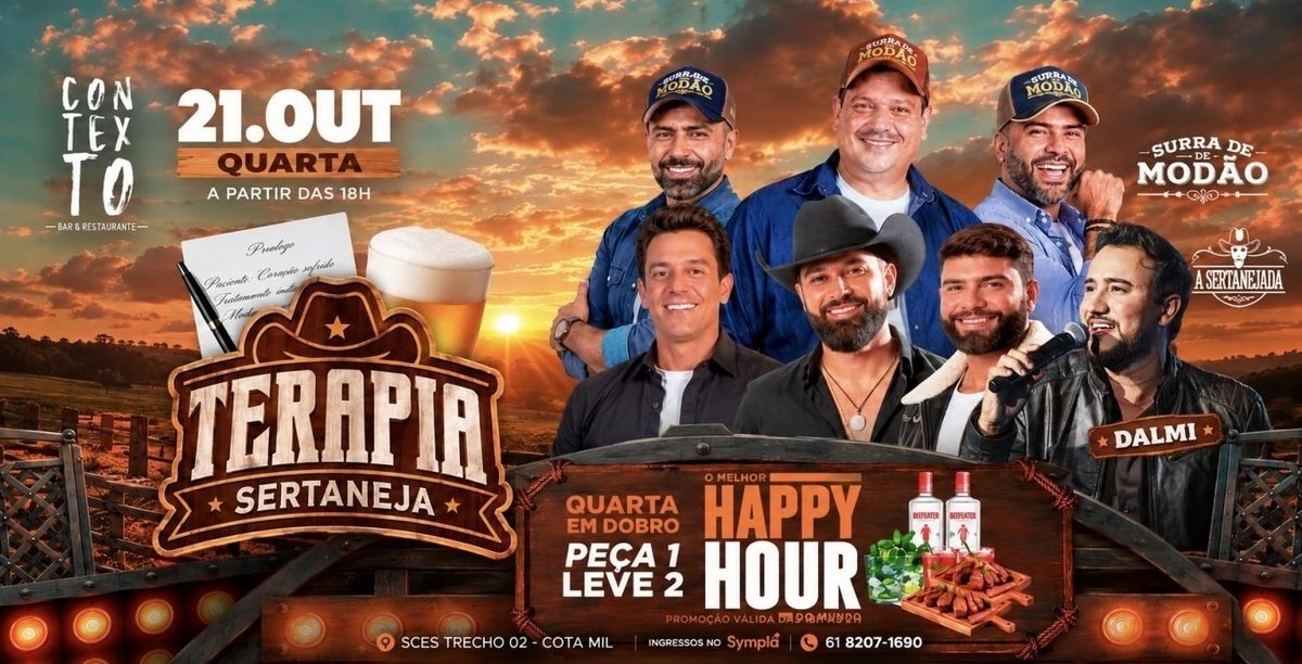 Imagem da fonte — Terapia Sertaneja + Cardápio em Dobro na Varanda do Contexto | 21.10