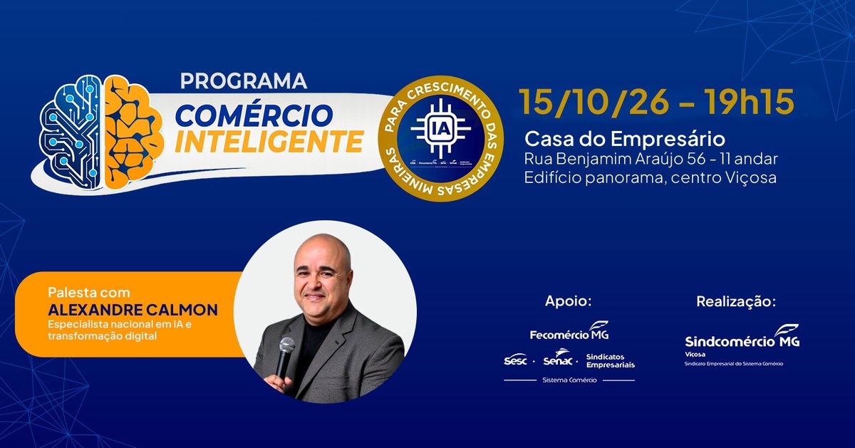 Afbeelding van de bron — PALESTRA SOBRE IA | PROGRAMA COMÉRCIO INTELIGENTE VIÇOSA