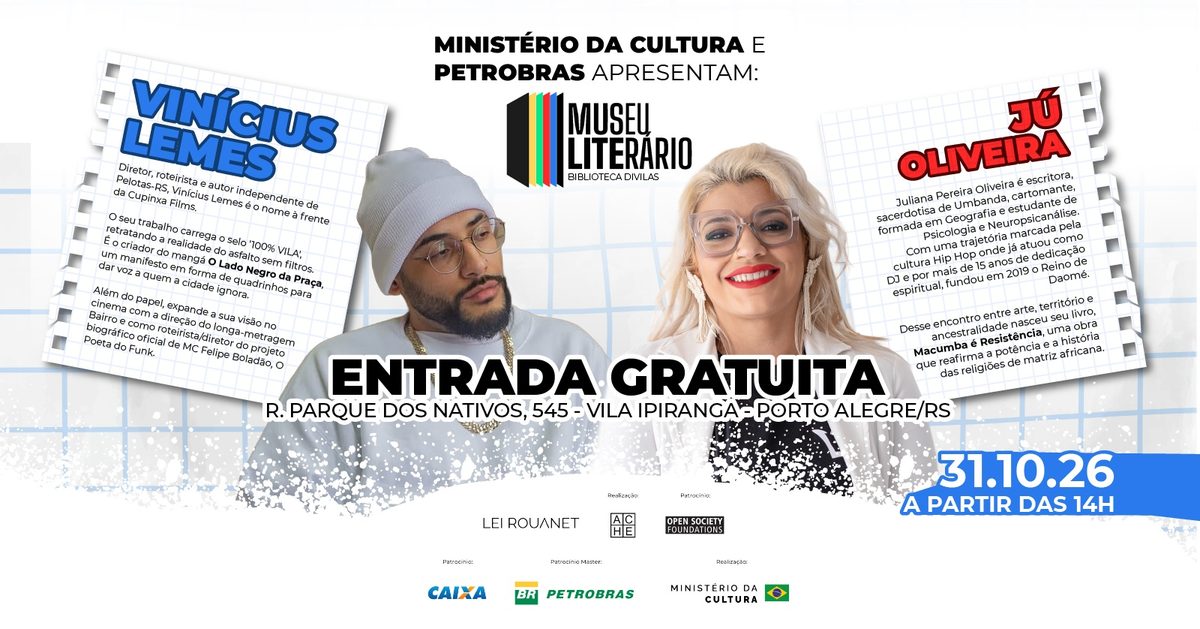 Source image — Quinto Museu Literário l Ju Oliveira e Vinícius Lemes