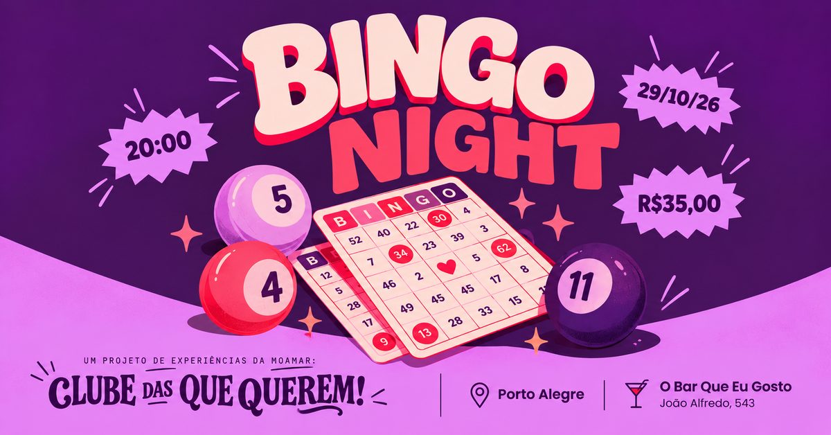 Imagen de la fuente — Clube das que Querem | Bingo Night