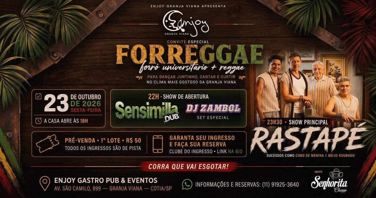 Imagem da fonte — Enjoy | Forreggae com Rastapé e Sensimilla Dub