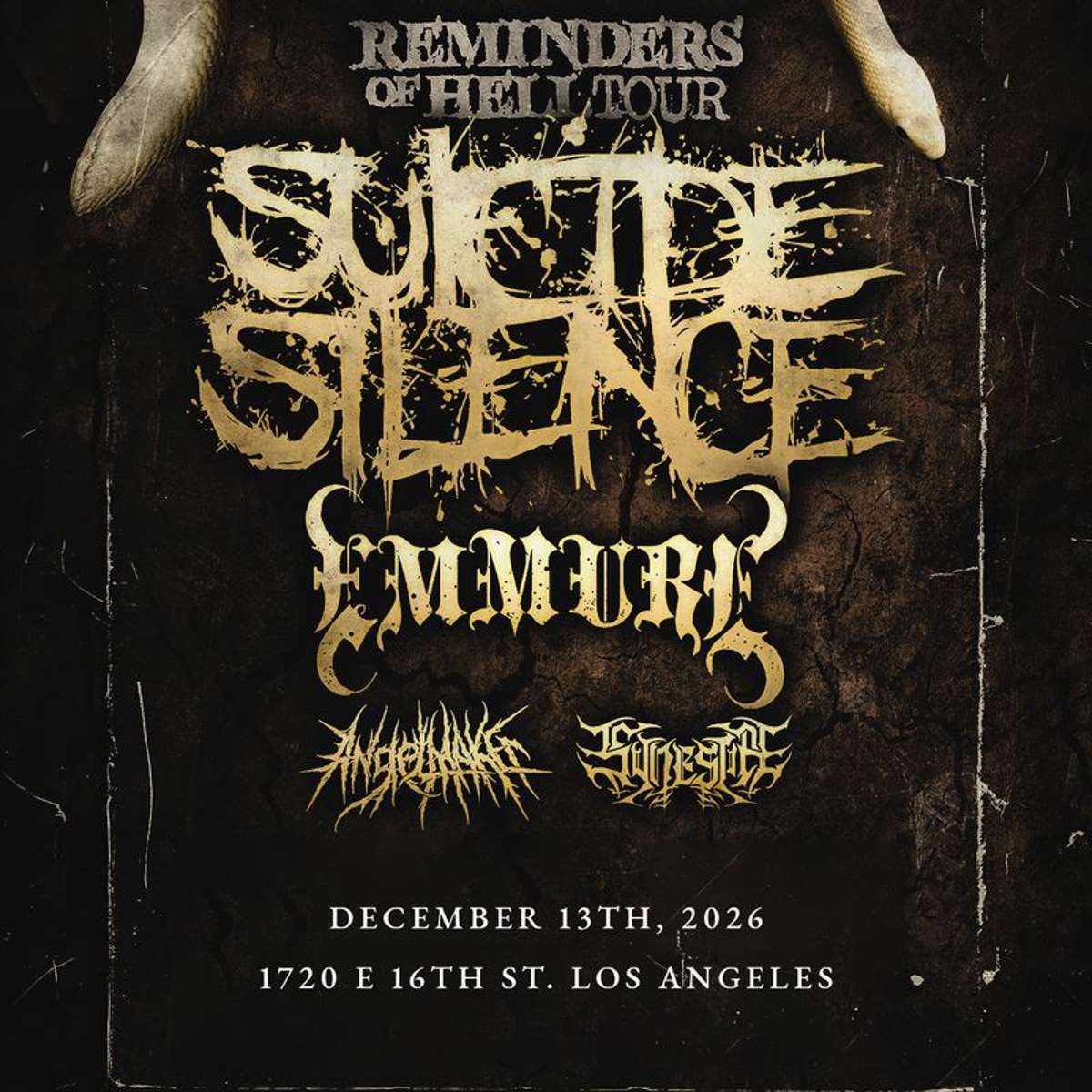 Afbeelding van de bron — Suicide Silence: REMINDERS OF HELL TOUR