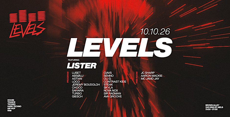 Imagem da fonte — LEVELS | 10.10.26 | FT. LISTER