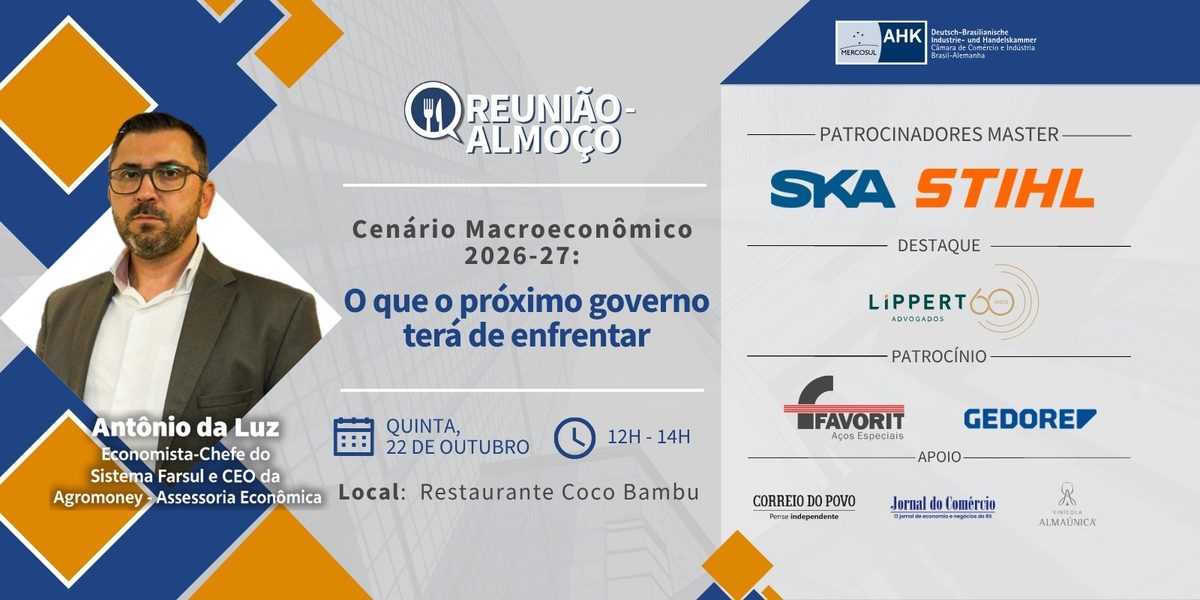 Image de la source — Reunião Almoço - Cenário Macroeconômico 2026-27: o que o próximo governo terá de enfrentar