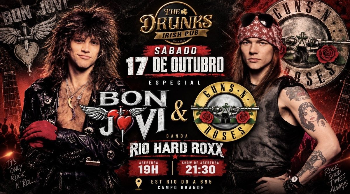출처 이미지 — Especial Guns N Roses + Bon Jovi - Banda Rio Hard Roxx