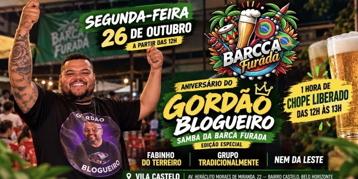 Imagem da fonte — 26/10 SAMBA DA BARCA FURADA EDIÇÃO ESPECIAL ANIVERSÁRIO GORDÃO BLOGUEIRO E FABINHO DO TERREIRO