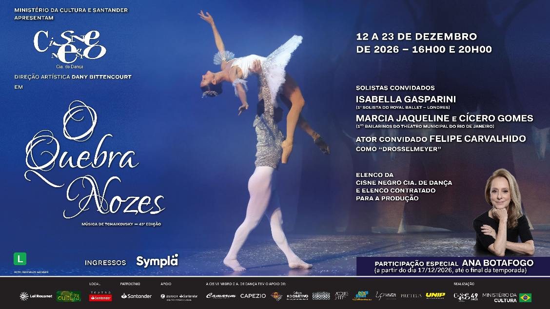 Bild der Quelle — O Quebra-Nozes – Cisne Negro Cia de Dança — São Paulo – Teatro Santander (12, 13, 17–23/dez/2026)