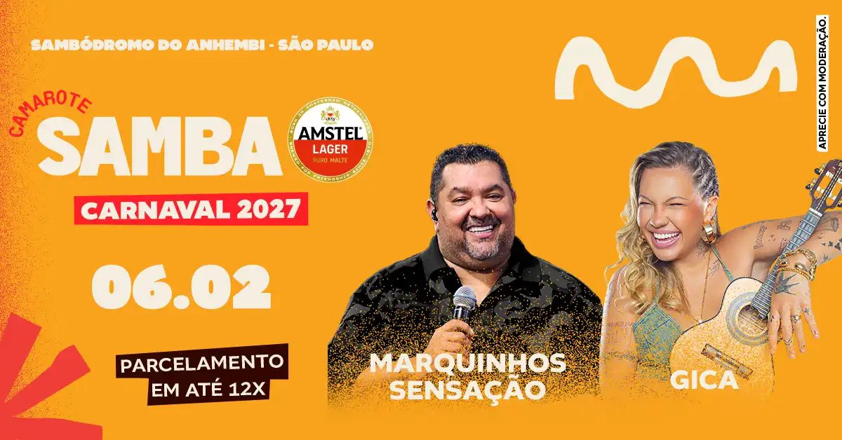 Source image — Camarote Samba 2027 Desfile Grupo Especial Sábado com Marquinhos Sensação e Gica