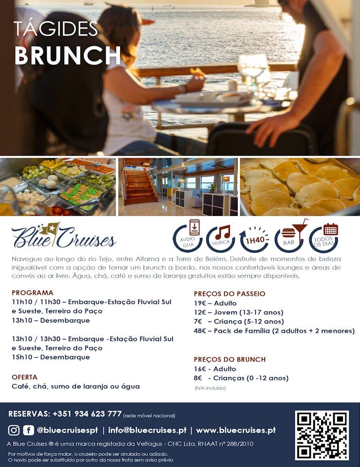 Source image — Blue Cruises - Tágides Brunch | Passeio de Barco 2026