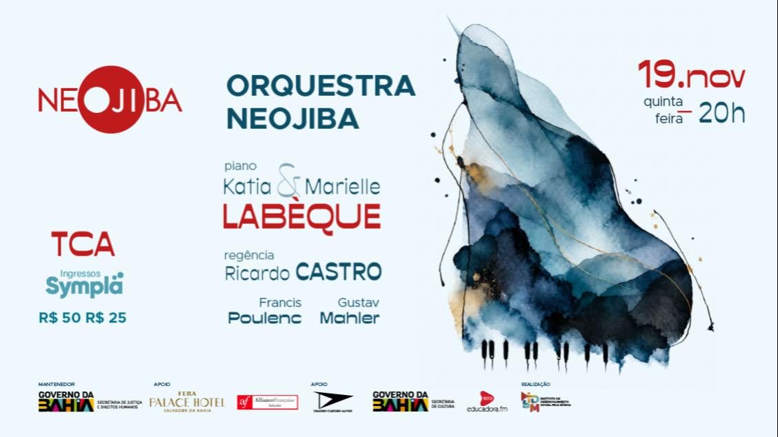 Imagem da fonte — Concerto da Orquestra NEOJIBA com Katia e Marielle Labèque