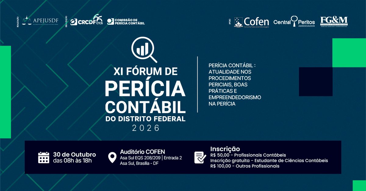 Immagine della fonte — XI Fórum de Perícia Contábil do Distrito Federal