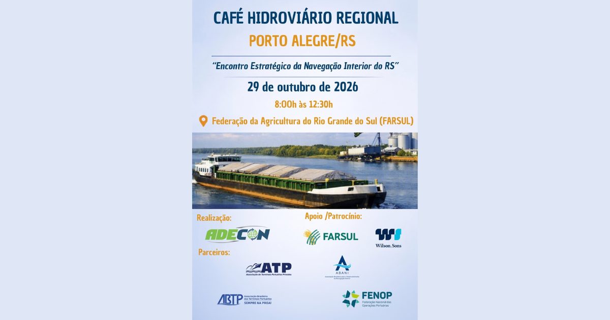Immagine della fonte — Café Hidroviário Regional - Encontro Estratégico da Navegação Interior do RS