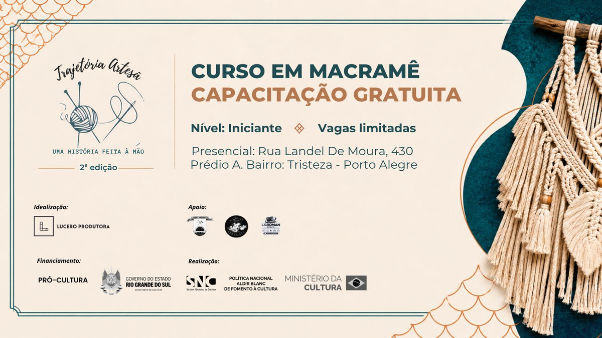 Imagem da fonte — TRAJETÓRIA ARTESÃ - UMA HISTÓRIA FEITA À MÃO (MACRAMÊ)
