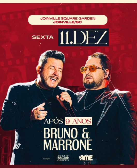 출처 이미지 — Bruno & Marrone — Agenda de shows (40 Anos) — Joinville/SC — Bruno e Marrone em Joinville