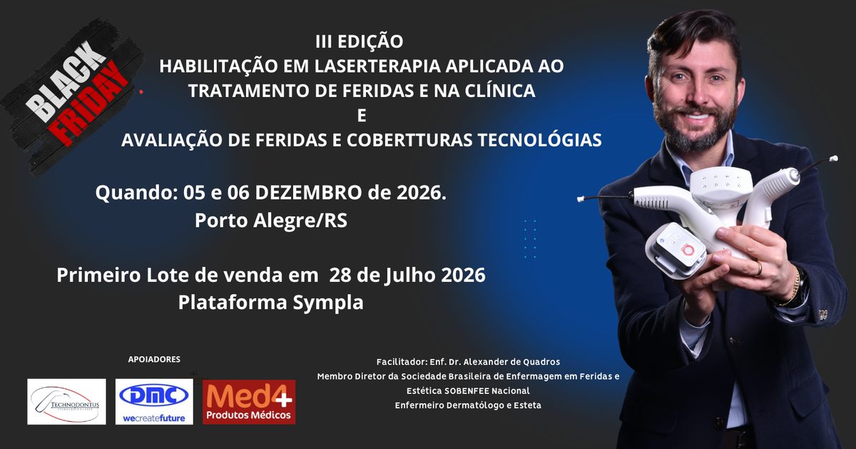Imagem da fonte — Habilitação em Laserterapia no tratamento de feridas e Gestão de Feridas e Coberturas Tecnológicas