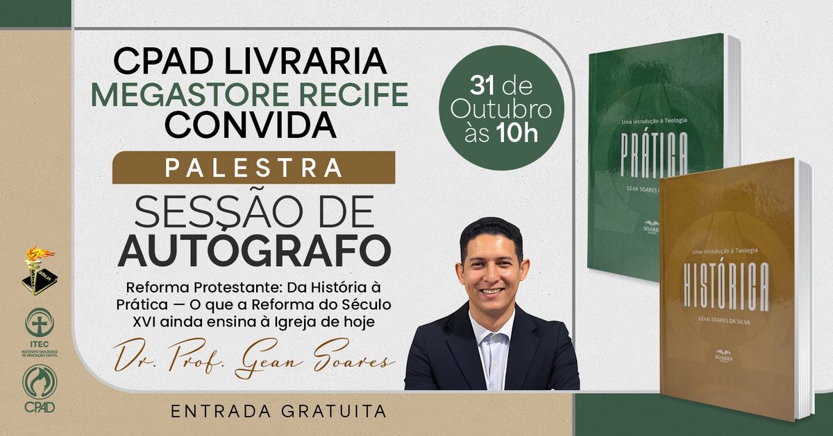 来源图片 — LIVRARIA CPAD MEGASTORE RECIFE CONVIDA PALESTRA DE LANÇAMENTO COM SESSÃO DE AUTÓGRAFO.