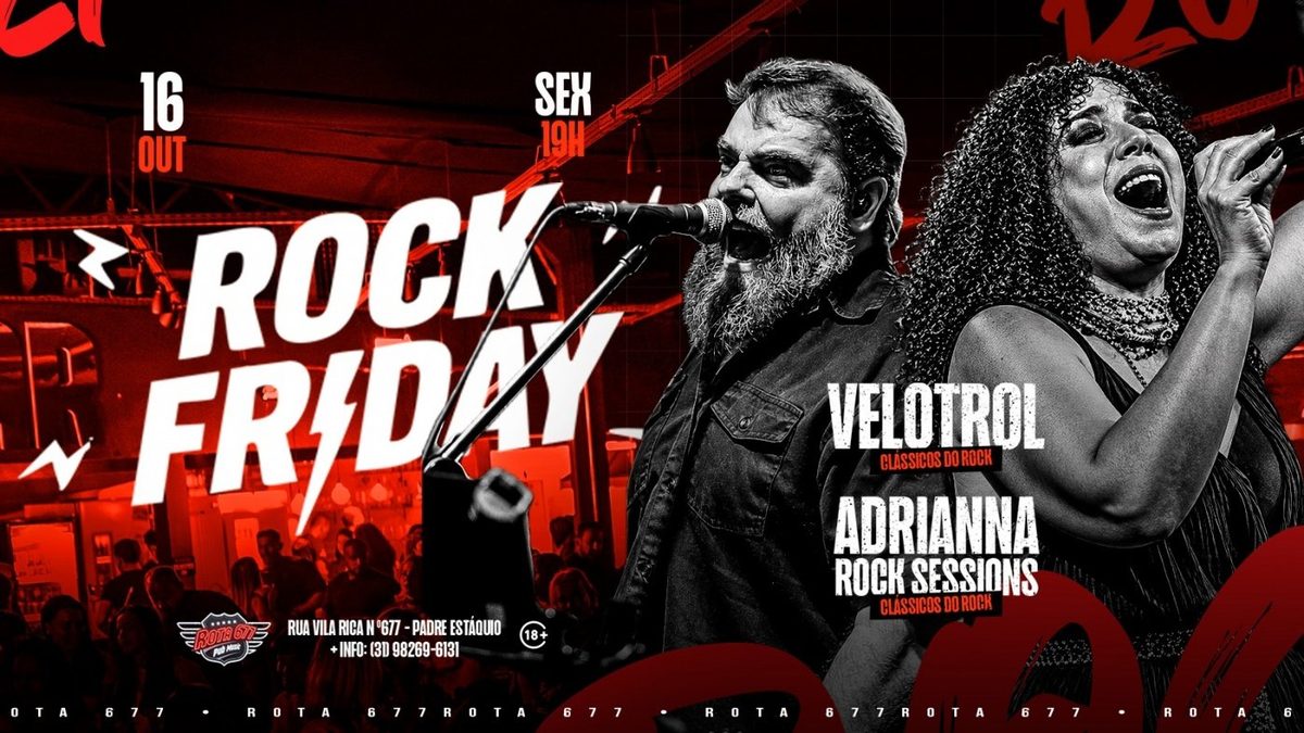 Imagem da fonte — ROCK FRIDAY | VELOTROL & ADRIANA ROCK SESSIONS | 16/10 | ROTA 677 | 19H