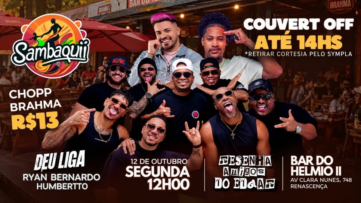 출처 이미지 — Resenha dos Amigos do Edgar e Deu Liga no Sambaqui