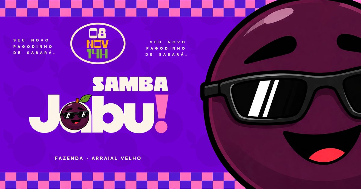 Imagem da fonte — Samba Jabu! - Seu novo pagode em Sabará - 08/11