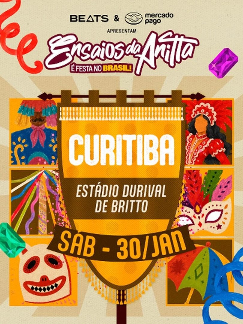 Flyer: Ensaios da Anitta 2027 - Curitiba