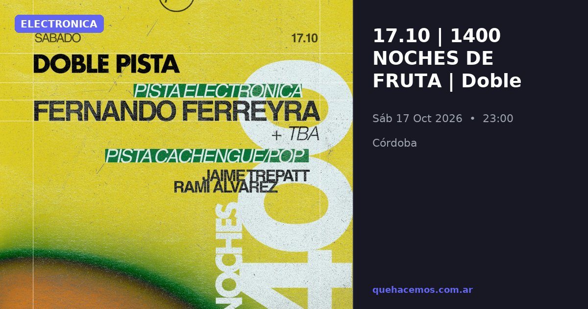 Imagem da fonte — 1400 Noches de Fruta – Doble Pista