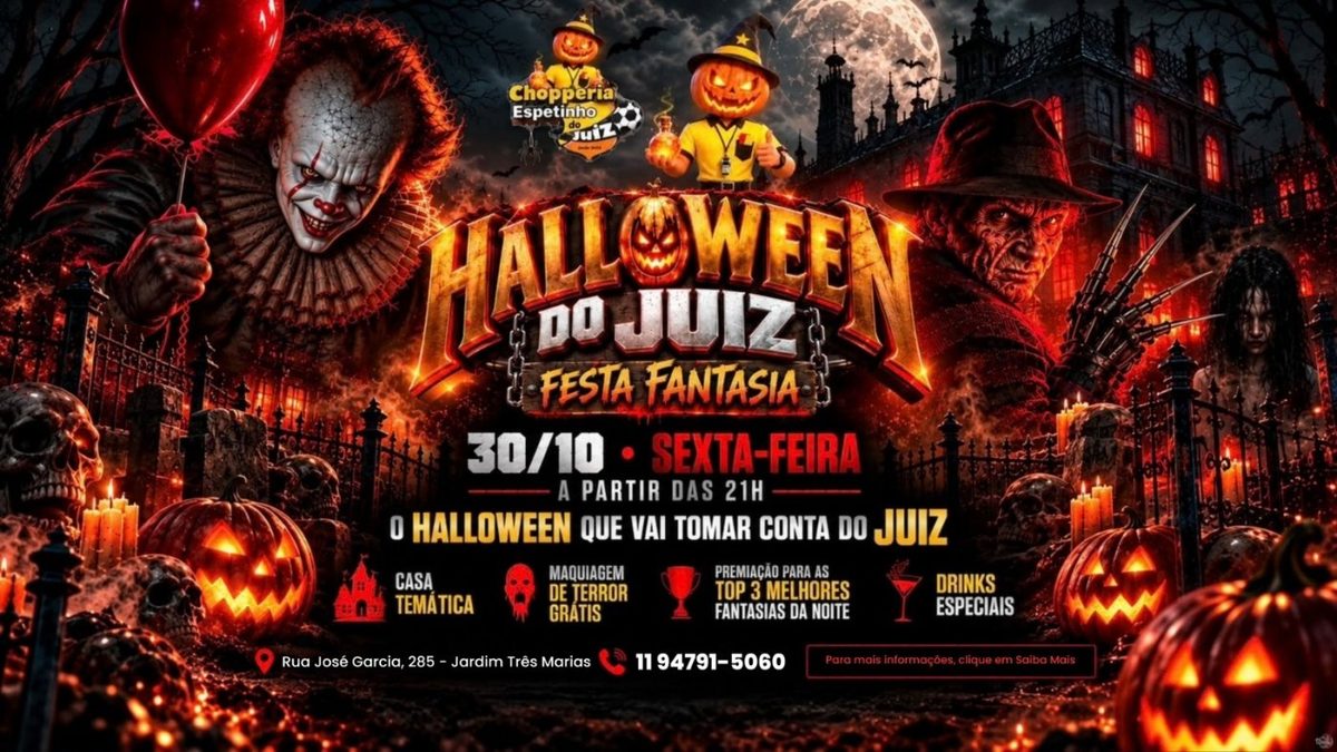 Afbeelding van de bron — JUIZ IMPERADOR HALLOWEEN FESTA FANTASIA | BAR DO JUIZ IMPERADOR | 30/10-SEX