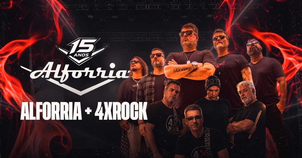Bild der Quelle — Alforria + 4XRock | 16OUT (SEX) | Esporte Clube Jardim Guanabara