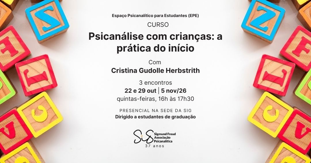 출처 이미지 — Curso EPE - Psicanálise com crianças: a prática do início