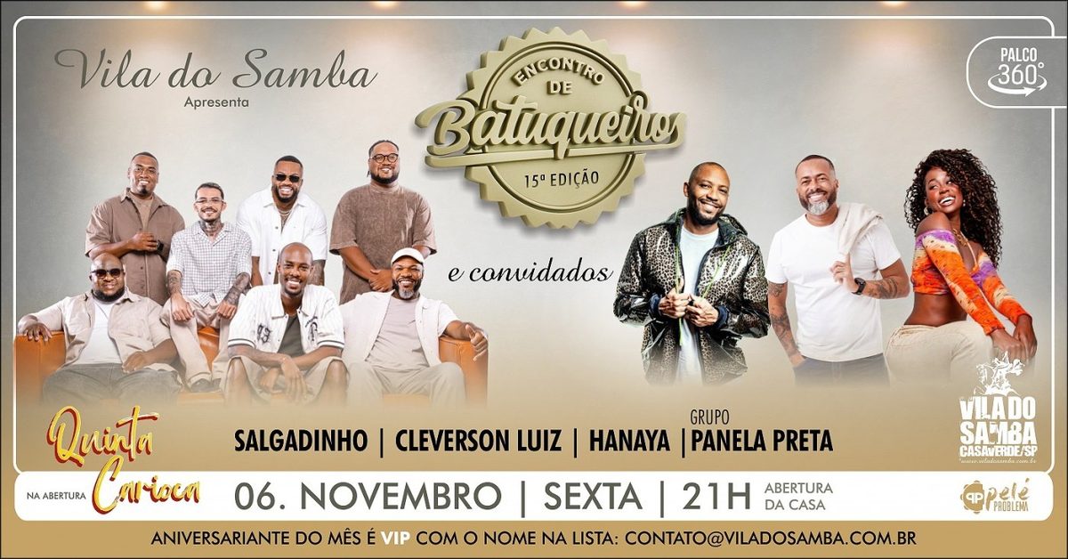 Imagem da fonte — ENCONTRO DE BATUQUEIROS E CONVIDADOS NA VILA DO SAMBA