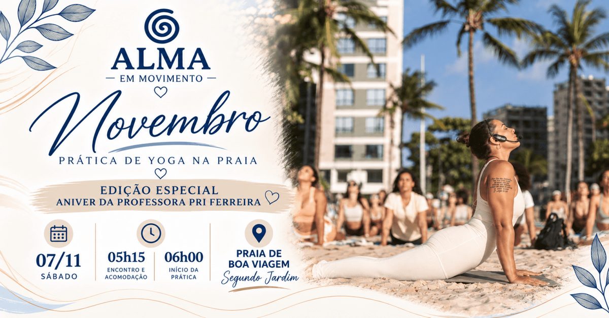 出典の画像 — Alma em Movimento|Yoga na Praia (Edição especial Novembro)