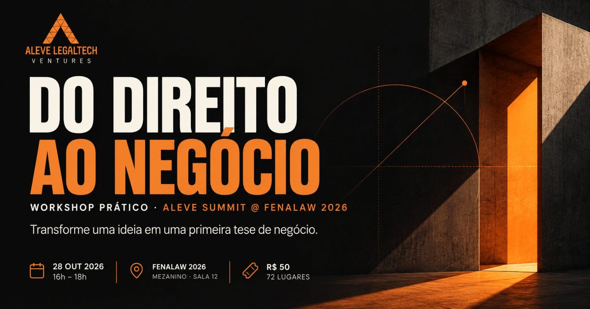 출처 이미지 — WORKSHOP: Do direito ao negócio no Aleve Summit@FENALAW 2026
