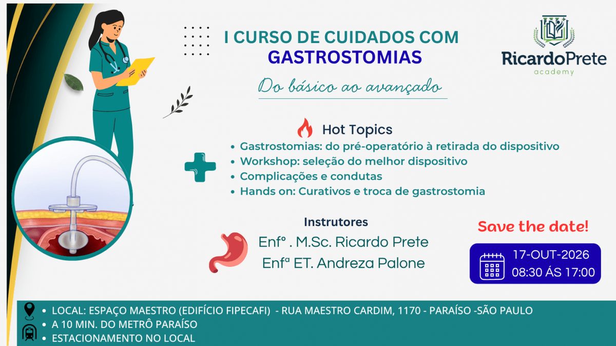 Immagine della fonte — I Curso de Cuidados com Gastrostomias: do básico ao avançado