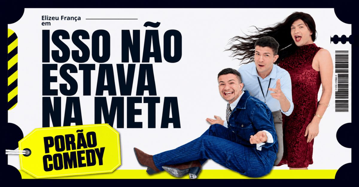 Afbeelding van de bron — Elizeu França Isso não estava na Meta! no Porão Comedy Club BC