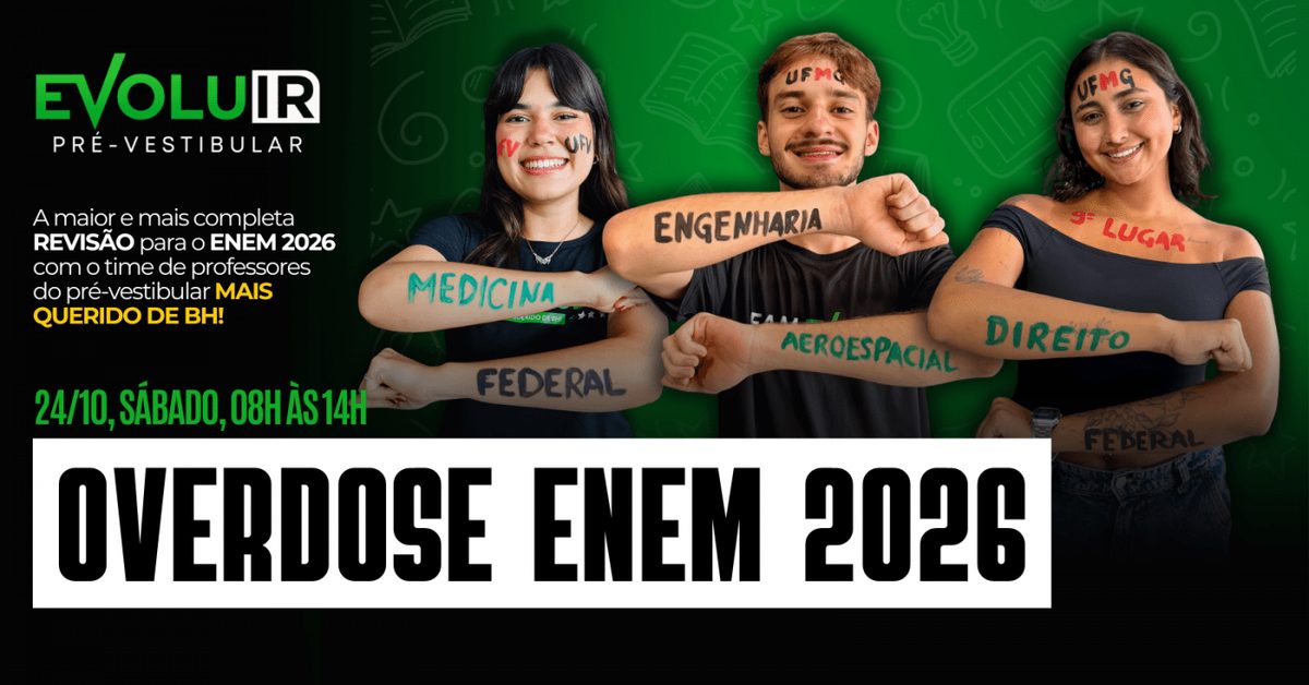 Imagen de la fuente — OVERDOSE ENEM [5ª EDIÇÃO] | A maior revisão de BH para o ENEM 2026