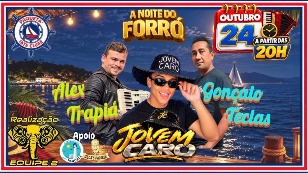 Imagem da fonte — A NOITE DO FORRÓ COM JOVEM CARO, ALEX TRAPIÁ E GONÇALO TECLAS