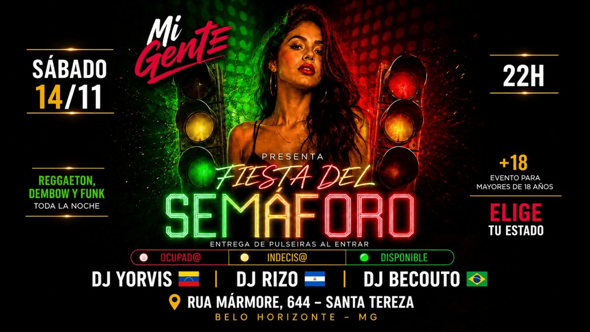 Bild der Quelle — MI GENTE: FIESTA DEL SEMÁFORO | 14/11 SÁBADO - 22H NO SANTÊ