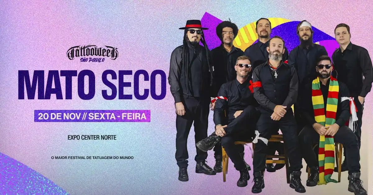 Afbeelding van de bron — Tattoo Week São Paulo 2026 participação Mato Seco