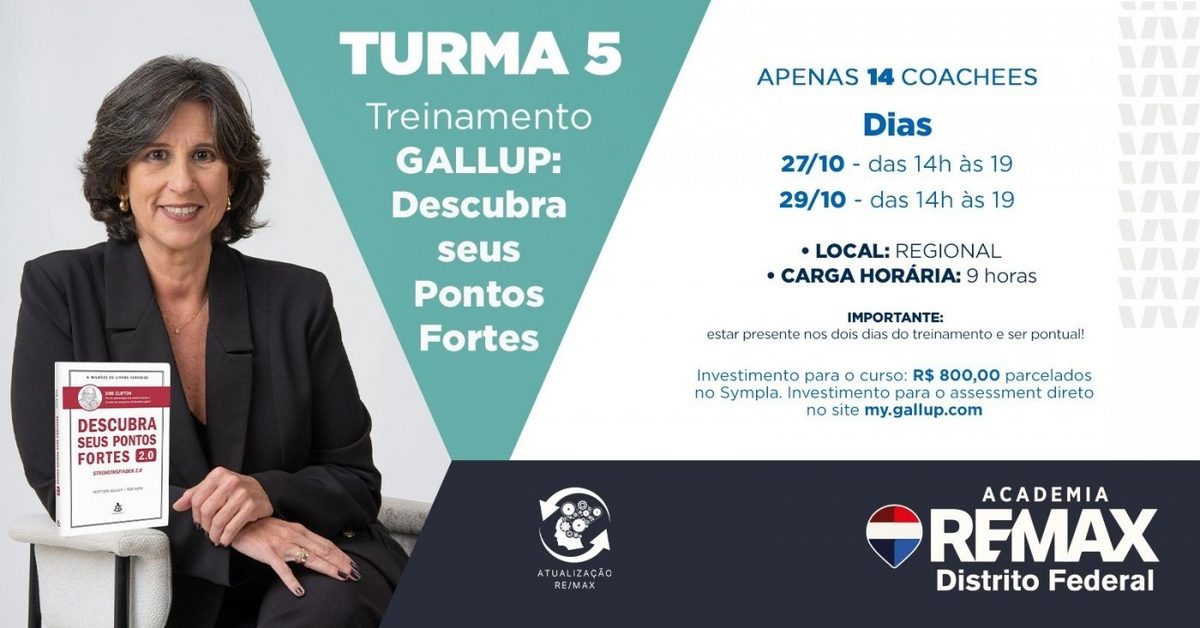 Bild der Quelle — TURMA 5 : TREINAMENTO - Descubra os seus Pontos Fortes - metodologia Gallup