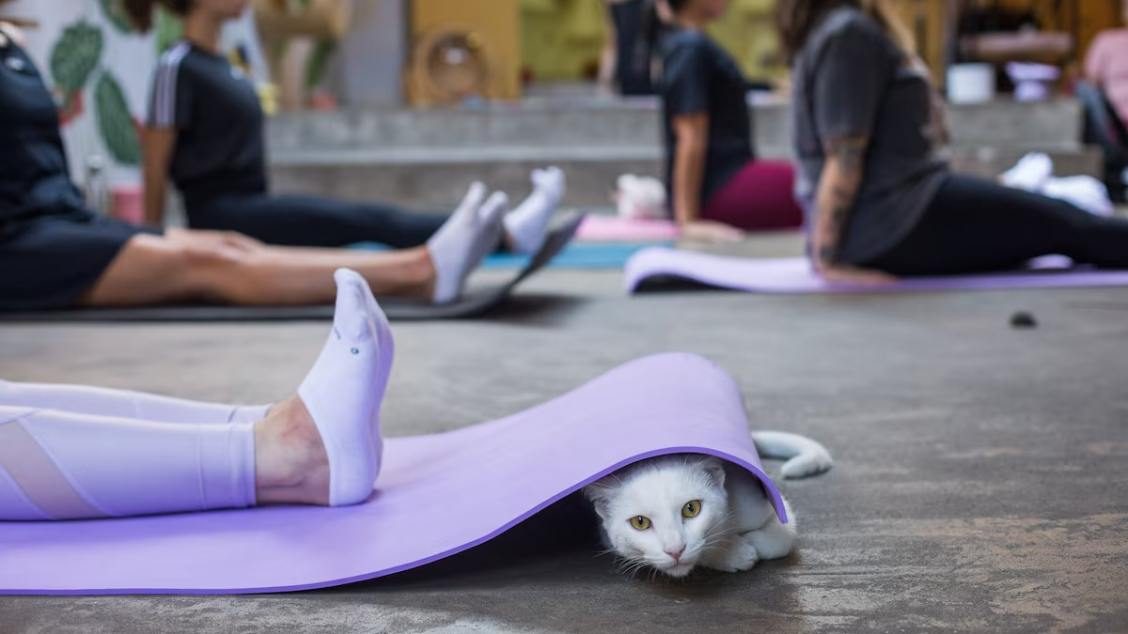 Imagem da fonte — YOGateria (Yoga com Gatinhos) + Hora do Churu