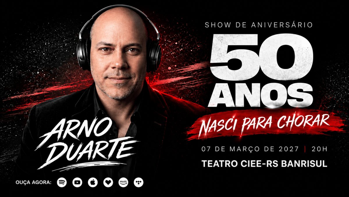 出典の画像 — ARNO DUARTE | NASCI PARA CHORAR | SHOW DE ANIVERSÁRIO DE 50 ANOS