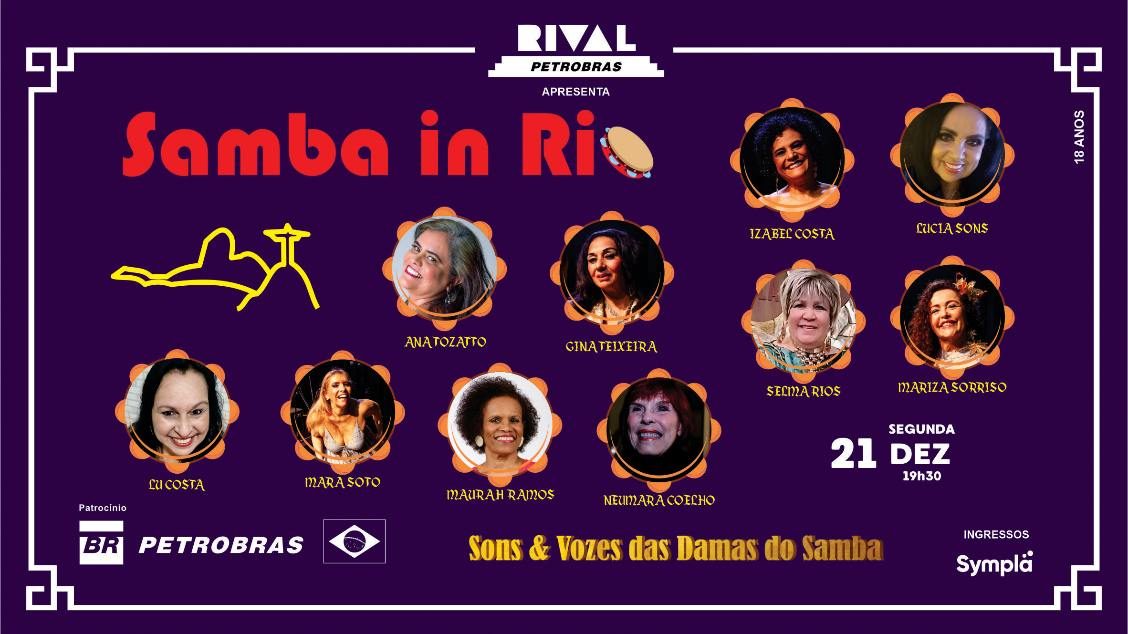 Imagen de la fuente — SAMBA IN RIO – Sons & Vozes das Damas do Samba com Ana Tozatto, Gina Teixeira, Izabel Costa, Lu Costa, Lucia Sons, Mara Soto, Mariza Sorriso, Maurah Ramos, Neumara Coelho E Selma Rios