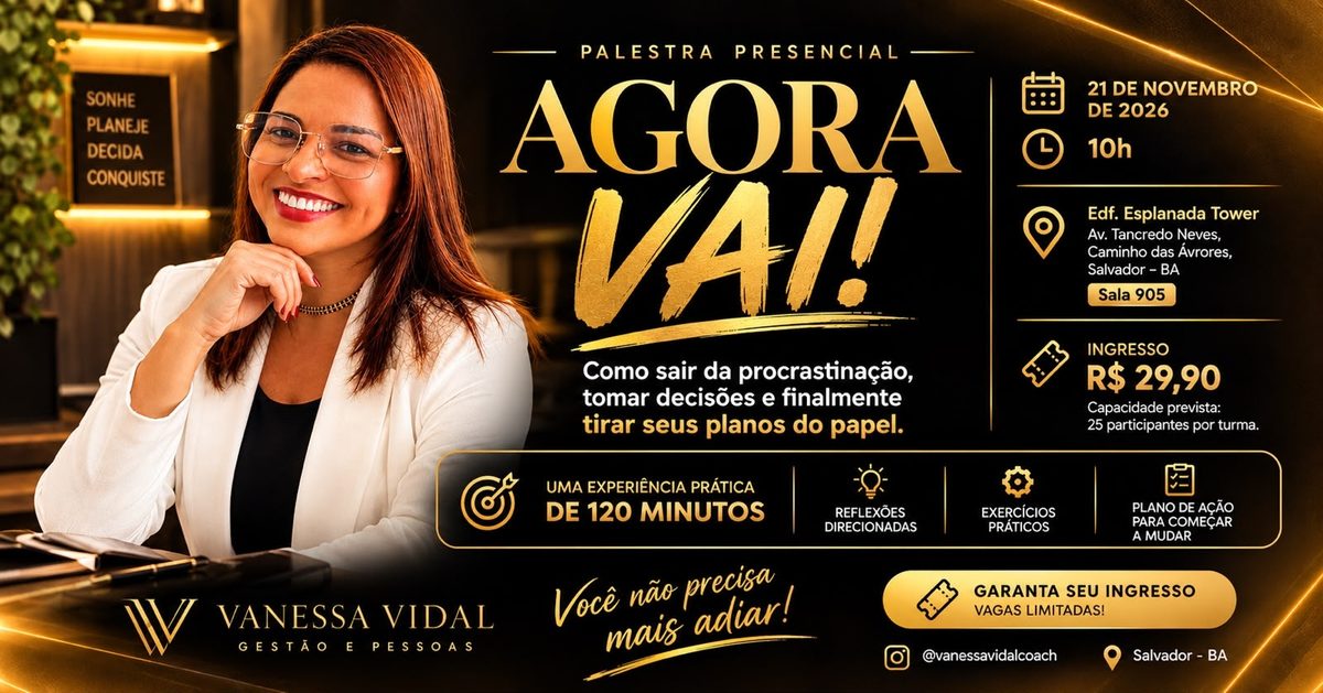 Imagen de la fuente — Agora Vai! Como sair da procrastinação, tomar decisões e finalmente tirar seus planos do papel.